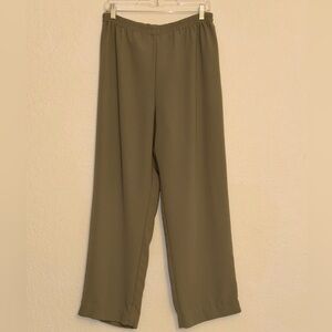 Petite Olive Green Straight-Leg Pants - 12P